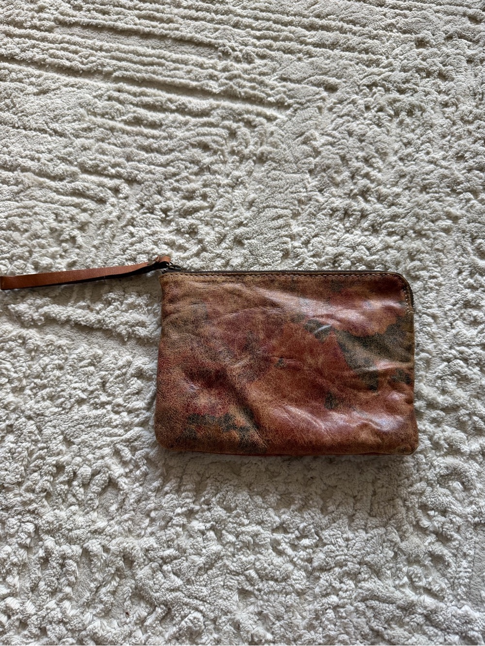 Patricia Nash Brown Leather Wristlet Clutch